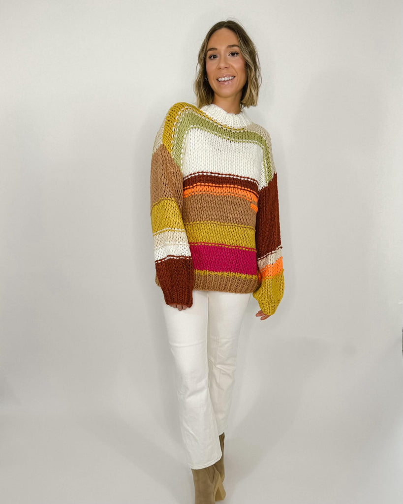 colorful hand crochet sweater