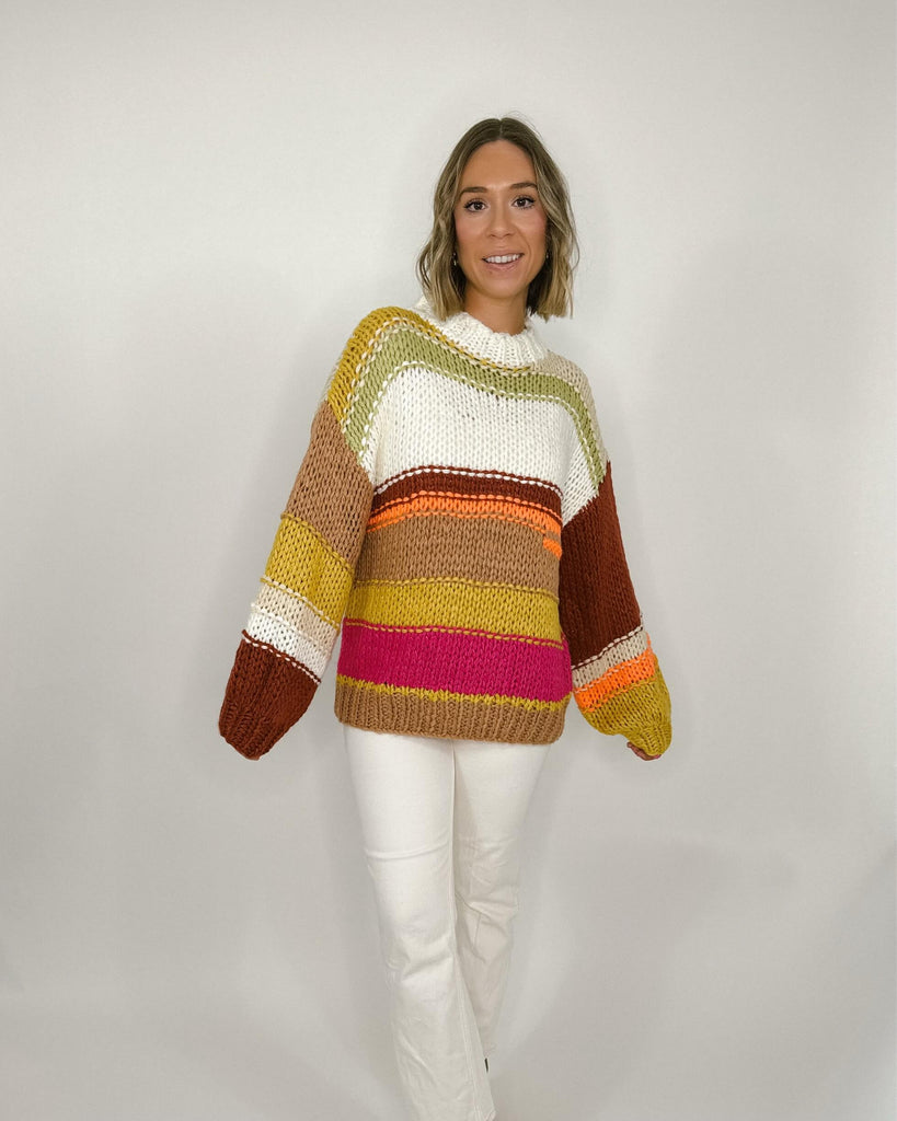 colorful hand crochet sweater