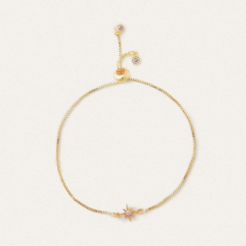 adjustable gold star gem bracelet