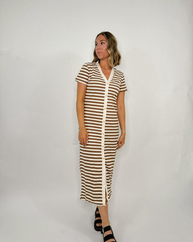 striped midi dress