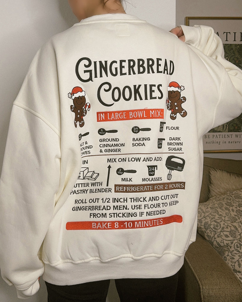 gingerbread embroidered christmas sweatshirt