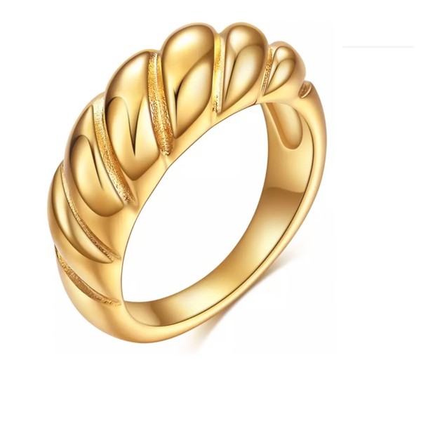 gold plated croissant ring  Edit alt text